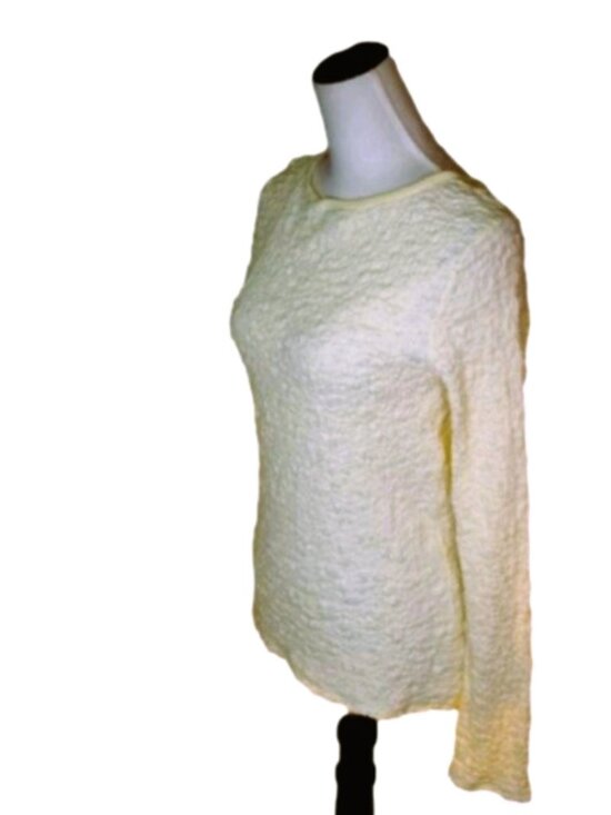 J. Jill Tops - J. Jill Cream Textured Crew Neck Long Sleeve Top/Blouse Size Medium